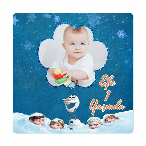 Karlar Ülkesi Elsa Temalı Doğum Günü Magneti